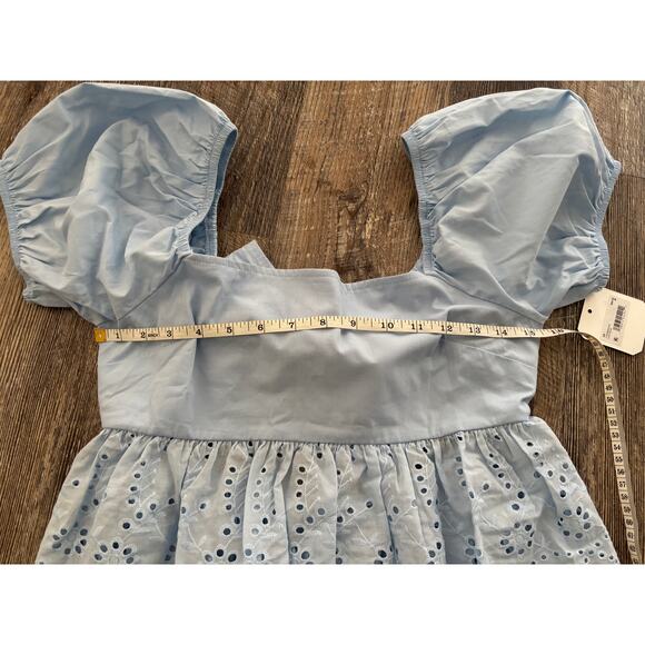 Alter'd State Light Blue Eyelet Puff Sleeve Top - Picture 5 of 5